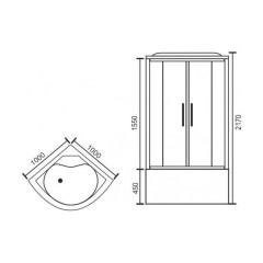 Душевая кабина Royal Bath RB100BK3-WC-CH