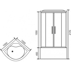 Душевая кабина Royal Bath RB100BK6-WT-CH
