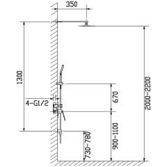 Душевая система встраиваемая Timo Halti SX-4100/00 хром
