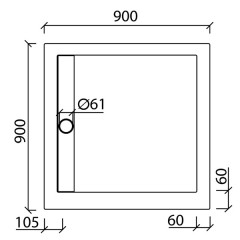 Поддон из литьевого мрамора Aquanet Stone Lite 90x90 00203598