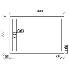 Поддон из литьевого мрамора Aquanet Stone Lite 140x80 00203600