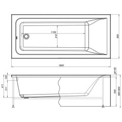Ванна акриловая Aquanet Bright 180x80
