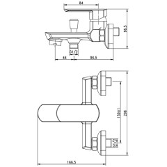 Смеситель для ванны Aquanet Cinetic AF120-20C 00216753