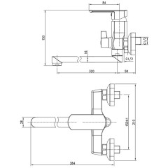 Смеситель универсальный Aquanet Cinetic AF120-21C 00216754