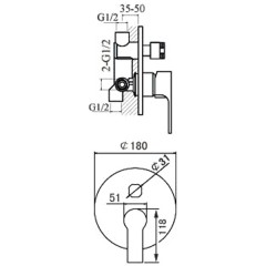 Смеситель для ванны встраиваемый Aquanet Classic ARF5042-K(T) 00202257