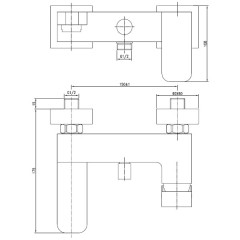 Смеситель для ванны Aquanet Cubic SD90441 00187227