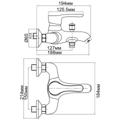 Смеситель для ванны Aquanet Elements SD20061 00189186
