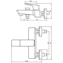 Смеситель для ванны Aquanet Gotic AF440-20C 00216773