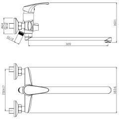 Смеситель универсальный Aquanet Practic AF100-21C 00216748