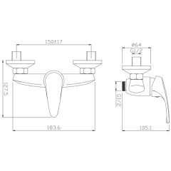 Смеситель для душа Aquanet Practic AF100-30C 00216747