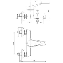 Смеситель для ванны Aquanet Round Handle SD90701 00187222