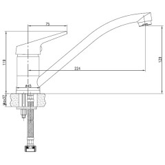 Смеситель для кухни Aquanet Round Handle SD90705 00187224