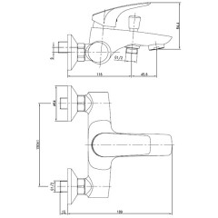 Смеситель для ванны Aquanet Techno SD90881 00187208