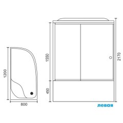 Душевая кабина Royal Bath RB8120BK1-M-CH L