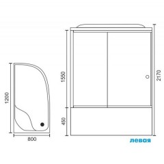 Душевая кабина Royal Bath RB8120BK6-WC-CH L