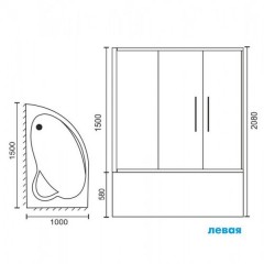 Душевая кабина Royal Bath RB150ALP-C-CH L