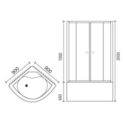 Душевой угол Royal Bath RB90BK-T-CH