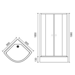 Душевой угол Royal Bath RB90HK-T-CH