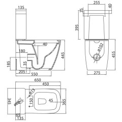 Унитаз BelBagno Alpina BB0159CPR+BB0159T+BB0159SC безободковый
