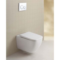 Унитаз подвесной BelBagno Alpina BB10100CHR+BB2032SC безободковый
