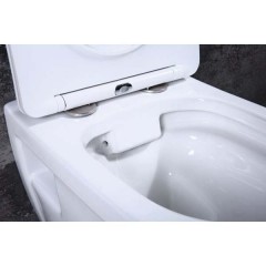 Унитаз подвесной BelBagno Loto BB070CHR+BB070SC безободковый