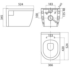 Унитаз подвесной BelBagno Loto BB070CHR+BB070SC безободковый