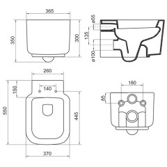 Унитаз подвесной BelBagno Vaso BB127CH+BB127SC