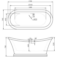 Ванна акриловая BelBagno BB09