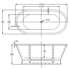 Ванна акриловая BelBagno BB35-CF36