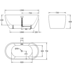 Ванна акриловая BelBagno BB70-1500