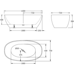 Ванна акриловая BelBagno BB81-1500