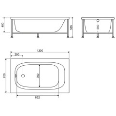 Ванна акриловая BelBagno BB101-120-70