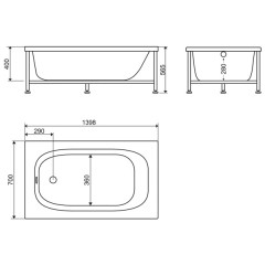 Ванна акриловая BelBagno BB101-140-70