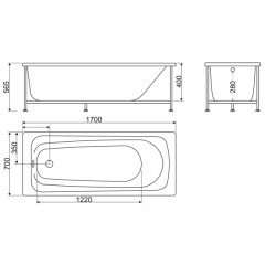 Ванна акриловая BelBagno BB102-170-70