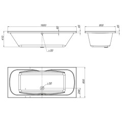 Ванна акриловая BelBagno BB104-180-80