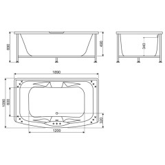 Ванна акриловая BelBagno BB105-190-110