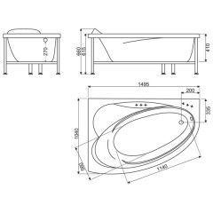 Ванна акриловая BelBagno BB106-150-105-L