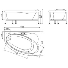 Ванна акриловая BelBagno BB106-150-105-R