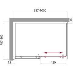 Душевой угол BelBagno Uno UNO-AH-1-100/80-P-Cr