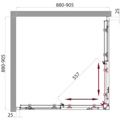 Душевой угол BelBagno Sela SELA-A-2-90-Ch-Cr