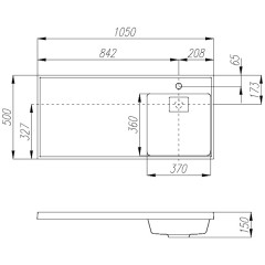 Раковина Акватон Лондри 105 1A72223KLH010