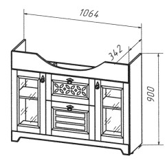 Тумба с раковиной Бриклаер Кантри 120