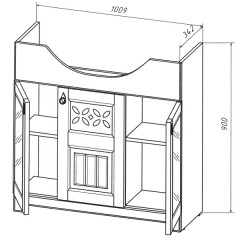 Тумба под раковину Бриклаер Кантри 105