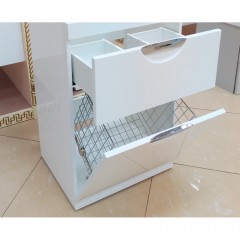 Тумба с раковиной Misty Куба 120 с бельевой корзиной L