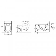 Унитаз подвесной Villeroy & Boch Sentique 562210R2+98M8S1R2