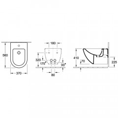 Биде подвесное Villeroy & Boch Subway 740000R1