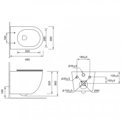 Унитаз подвесной SantiLine SL-5018MB безободковый