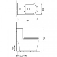 Унитаз SantiLine SL-5019 безободковый