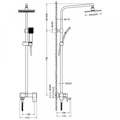 Душевая система Timo Selene SX-2013/03 чёрный