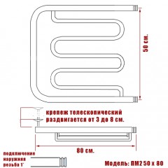 Полотенцесушитель водяной Ника ПМ2 50x80